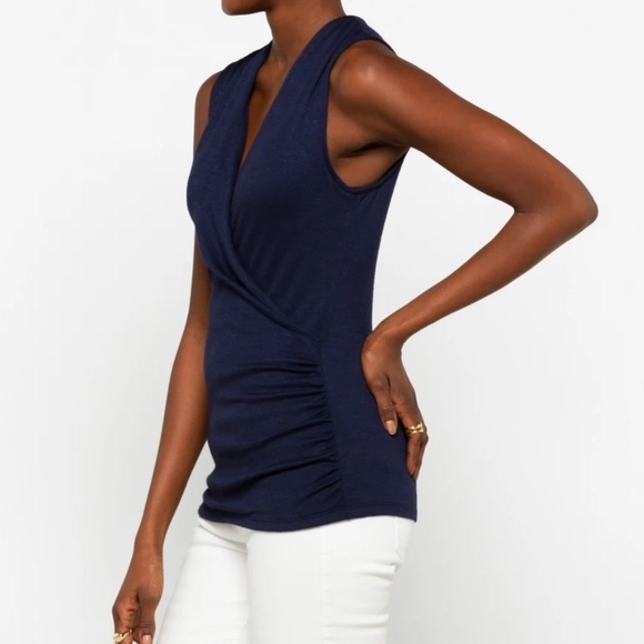 Benni Wrap Front Ruched Knit Top - Picture 3 of 11